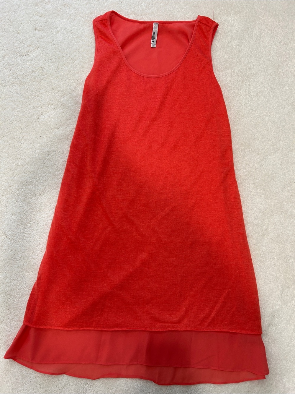Miilla Clothing Coral Red Scoop Neck Dress